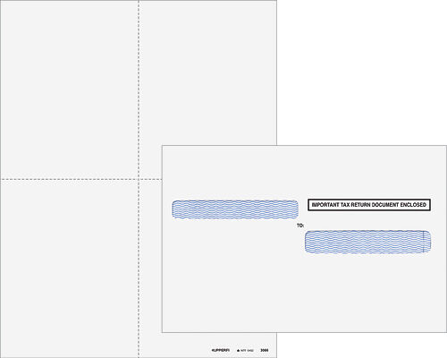 W-2 Laser 4up Perf Blank w/env. (Peachtree & Quickbooks Compatible)