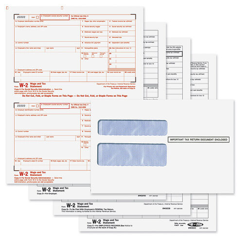 W-2 Laser Set 4-part w/env. (Quicken & Quickbooks Compatible)