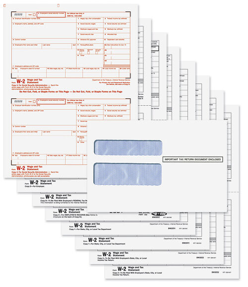 W-2 Laser Set 8-part w/env. (Quicken & Quickbooks Compatible) 