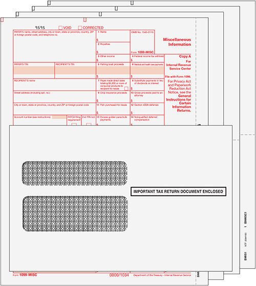 1099 MISC Laser Set 4-part w/env. (Peachtree & Quickbooks Compatible)