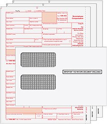 BUNDLE - Laser 1099-NEC (non-employee compensation) 3 part set w/envelopes