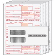 BUNDLE - Laser 1099-NEC (non-employee compensation) 4 part set w/envelopes